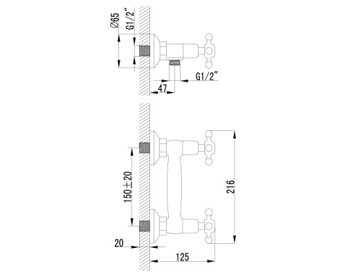 Смеситель Lemark Vintage LM2803B для душа