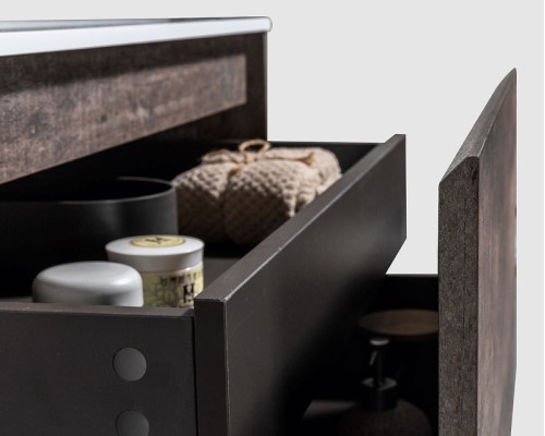 Комплект мебели для ванной Black&White Universe 905U800 подвесной Темно-серый