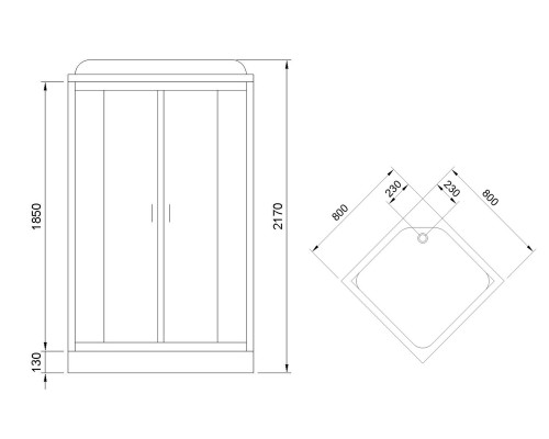Душевая кабина Royal Bath HP 80х80 с гидромассажем