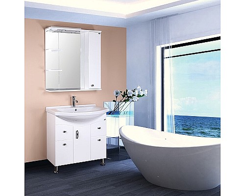 Зеркало со шкафом Onika Эльбрус 80.02 R 208022 с подсветкой Белое