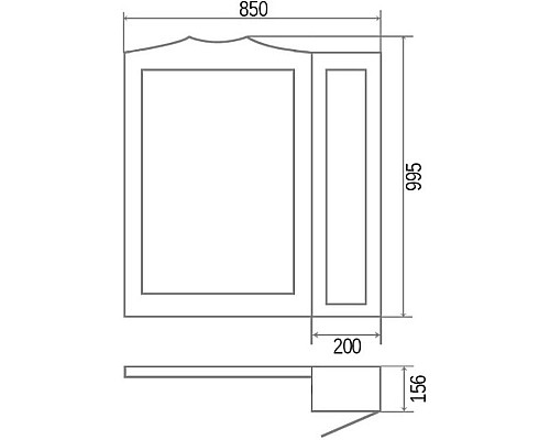 Зеркало со шкафом Orange Classic 85 Орех