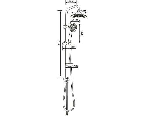 Душевая система Agger Retro A1993500 Хром