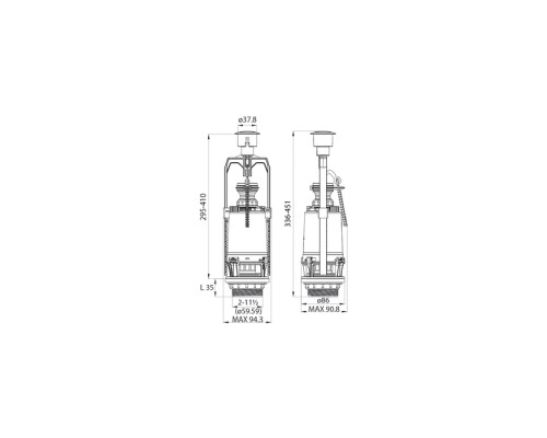 Одноуровневая водосливная арматура круглая резинка IDDIS F012400-0005