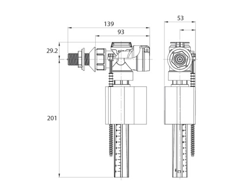 Одноуровневая водосливная арматура круглая резинка IDDIS F012400-0005