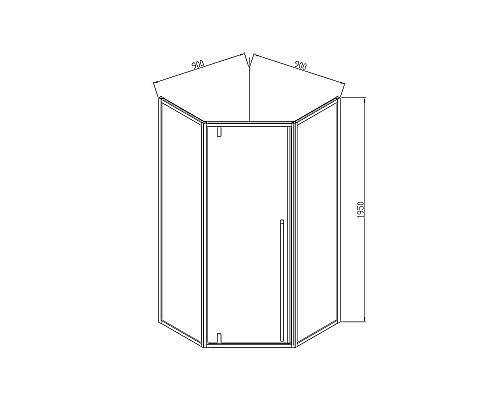 Душевой уголок Vincea Penta 90x90 VSP-3P900CLB профиль Черный стекло прозрачное