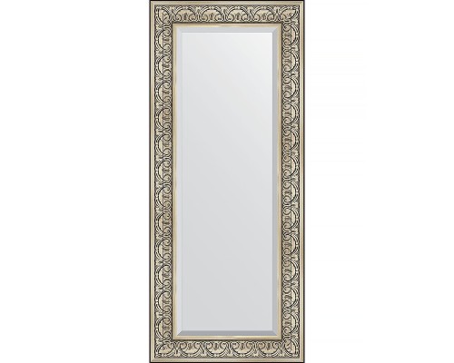 Зеркало Evoform Exclusive 140х60 BY 3528 с фацетом в багетной раме - Барокко серебро 106 мм