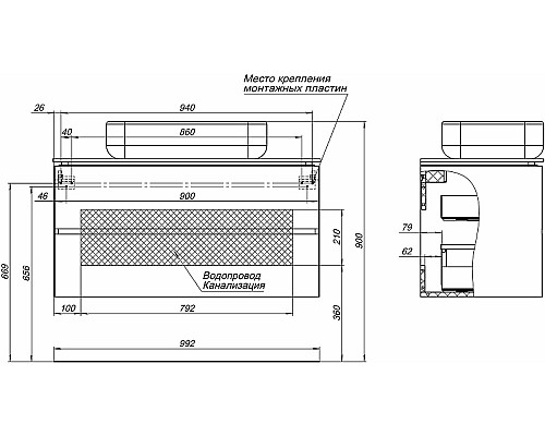 Тумба под раковину Allen Brau Infinity 100 1.21003.AM подвесная Антрацит матовый