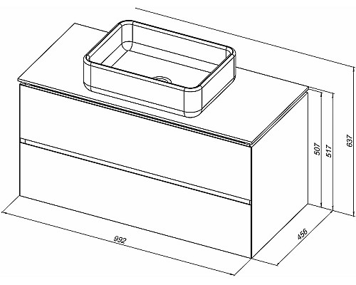 Тумба под раковину Allen Brau Infinity 100 1.21003.AM подвесная Антрацит матовый