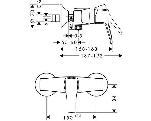 Смеситель для душа Hansgrohe Metris Classic 31672000