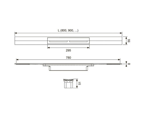 Профиль для душа TECE 671212 120 см
