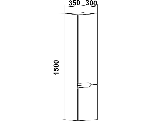 Шкаф пенал Runo Стокгольм 35 R 00-00001125 подвесной Белый