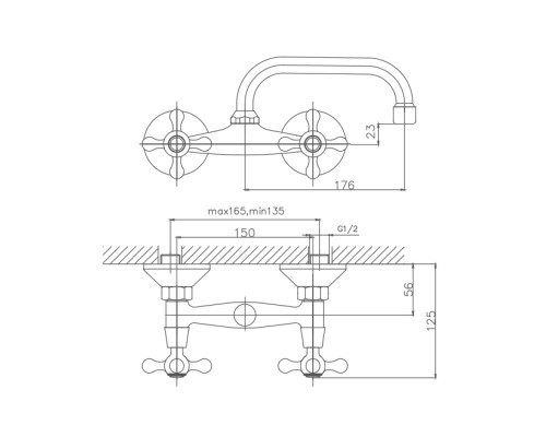 Смеситель для кухни Cron CN4708 Хром