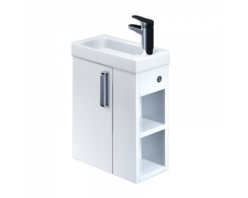 Тумба с раковиной IDDIS Torr 40 подвесная белая полки справа TOR40WRi95K