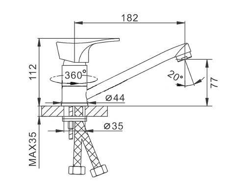 Смеситель для кухни Frap H14 F4514-2-B Хром
