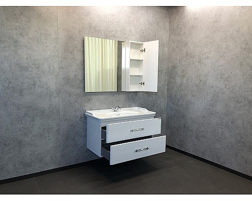 Зеркало со шкафом Comforty Неаполь 100 00004139023 Белое