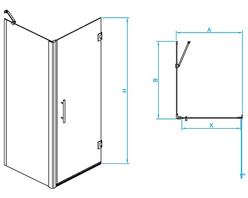 Душевой уголок RGW Hotel HO-045B 70х70 350604577-014 профиль Черный стекло прозрачное