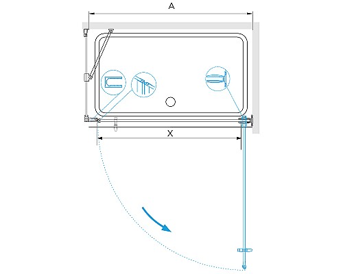 Душевой уголок RGW Hotel HO-045B 70х70 350604577-014 профиль Черный стекло прозрачное