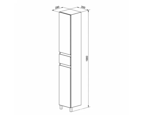 Шкаф пенал Orange Lyon 30 PLY 30-02KR с бельевой корзиной Белый