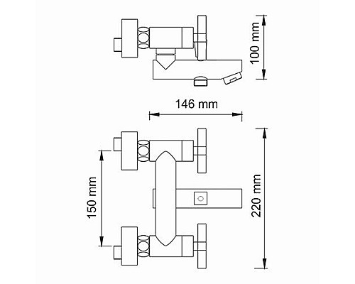Смеситель для ванны WasserKRAFT 7801 с коротким изливом