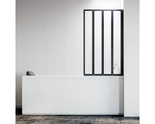 Шторка на ванну Veconi Palau PL-74BR 90 R Черный матовый