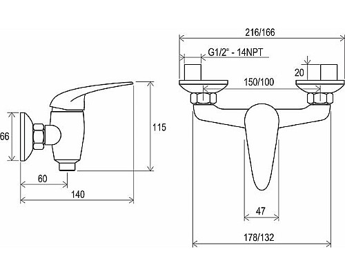 Комплект смесителей Ravak Suzan Set SN 70508019 Хром