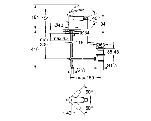 Смеситель для биде Grohe Eurosmart 32929003 Хром