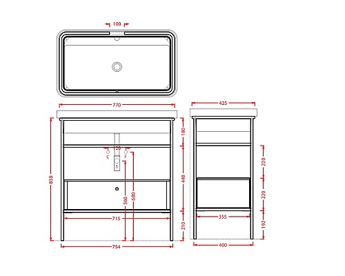 Консоль под раковину Artceram Fuori 80 ACA057 56 Moka