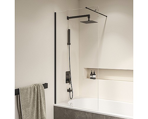 Шторка на ванну RGW Screens SC-050B 70x150 351105007-14 профиль Черный стекло прозрачное