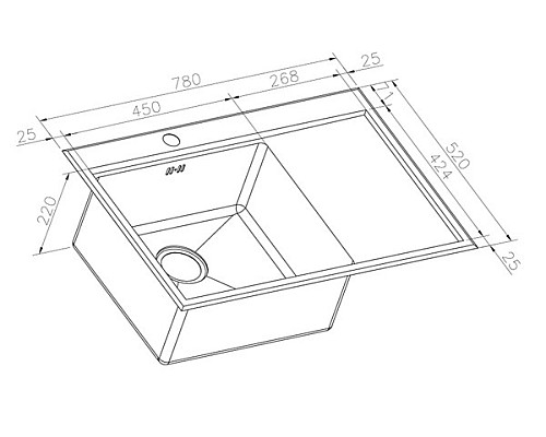 Мойка кухонная ZORG Inox RX RX-7851-L