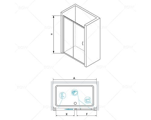 Душевая дверь RGW Passage PA-016 130 350801613-21 профиль Хром стекло матовое-сатинат