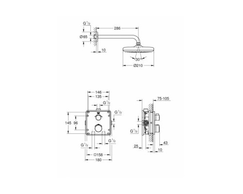 Душевая система Grohe Grohtherm с термостатом Хром