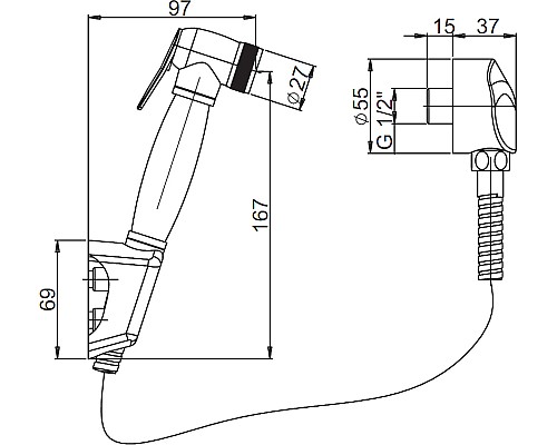 Гигиенический душ Paini Aria 53CR174KIT Хром