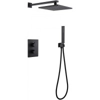Душевая система Abber Insel AF8051B с термостатом Черная матовая