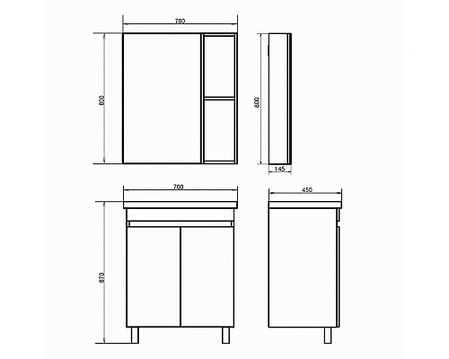 Тумба с раковиной Comforty Осло 70НД 00-00006117 Бетон светлый