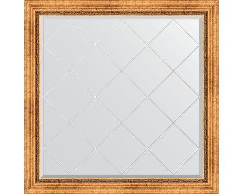 Зеркало Evoform Exclusive-G 106х106 BY 4447 с гравировкой в багетной раме - Римское золото 88 мм