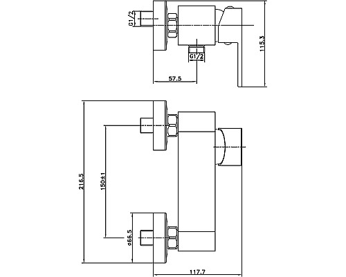 Смеситель для душа Cersanit Elio 63046 Хром