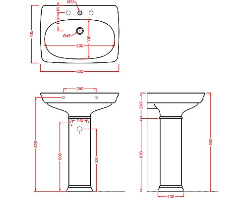 Раковина Artceram Civitas 68 CIL001 34 00 Серая