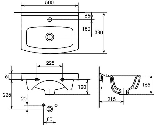 Тумба под раковину Bellezza Анкона 50 4639606190011 подвесная Белая