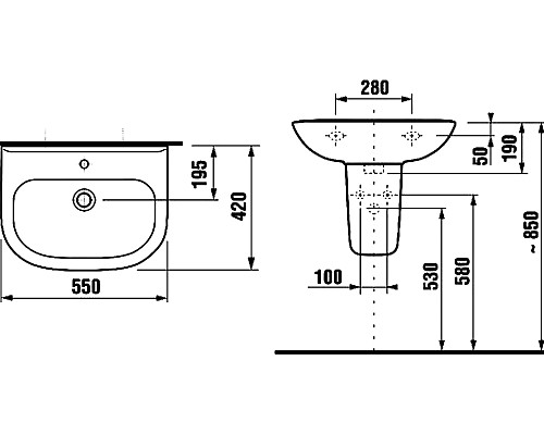 Раковина Jika Olymp 55 8.1061.2.000.104.9 Белая