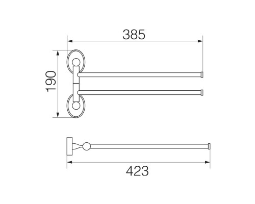 Полотенцедержатель двойной поворотный Veragio Bonjour 33 хром