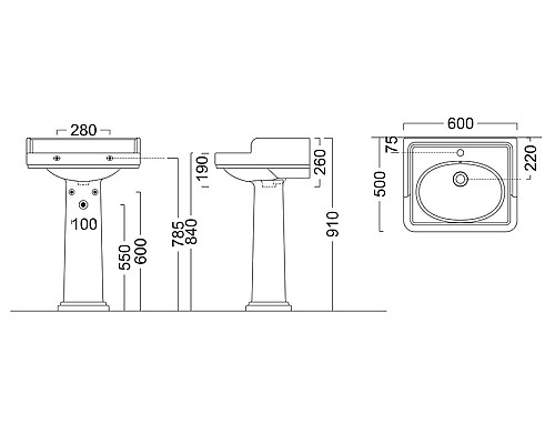 Пьедестал Kerama Marazzi POMPEI, белый глянцевый