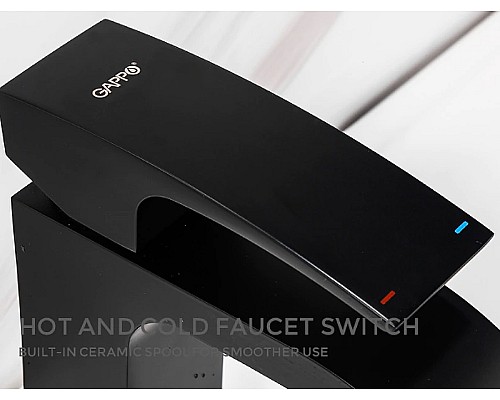 Смеситель для раковины Gappo G07-6 G1007-6 Черный матовый