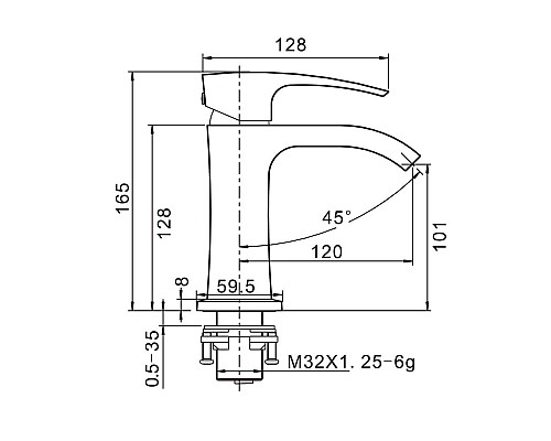 Смеситель для раковины Gappo G07-6 G1007-6 Черный матовый