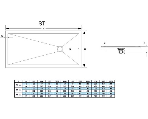 Душевой поддон из искусственного камня RGW Stone Tray ST-W 90x90 16152099-01 Белый