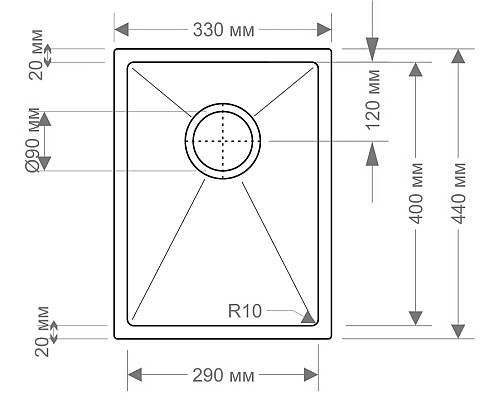 Кухонная мойка Seaman Eco Marino SME-330.A Нержавеющая сталь