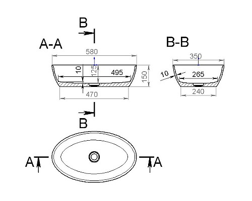 Раковина-чаша Salini Alda 58 110611G Белая глянцевая