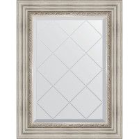 Зеркало Evoform Exclusive-G 74х56 BY 4018 с гравировкой в багетной раме - Римское серебро 88 мм