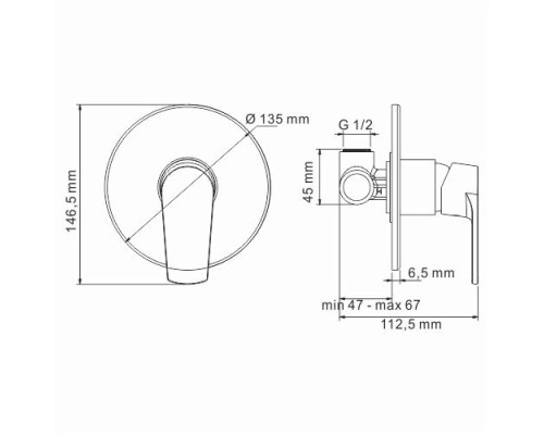 Гигиенический душ со смесителем WasserKRAFT Dill Хром