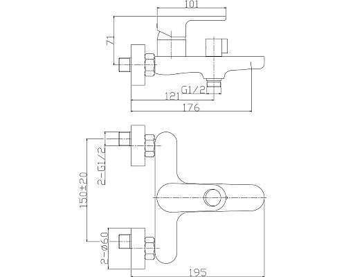 Смеситель для ванны Rossinka RS33 RS33-31
