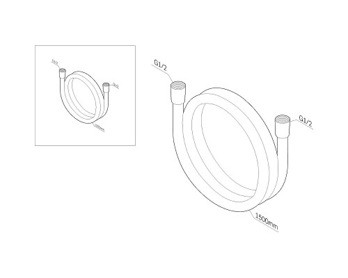 Душевой шланг AM.PM 150 F0415122 Черный